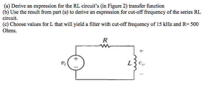 Solved A Derive An Expression For The RL Circuit S In Chegg