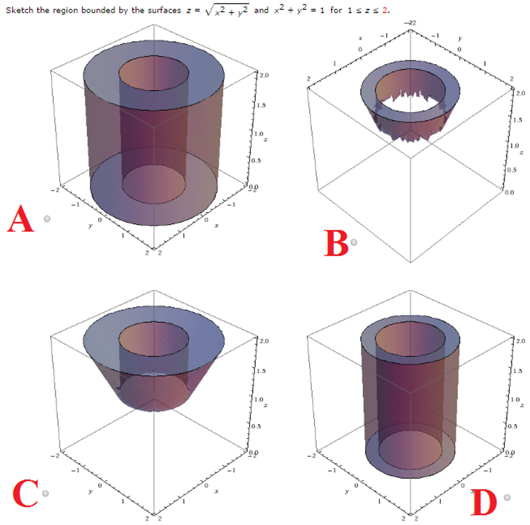 Solved Sketch the region bounded by the surfaces z = | Chegg.com