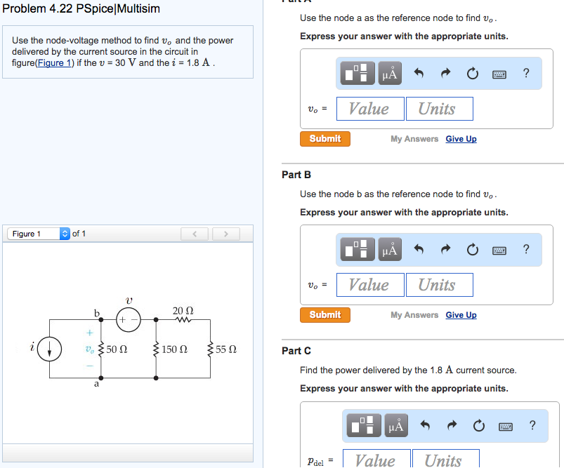 Solved Pspice Multisim Use The Node Voltage Method To Find Chegg