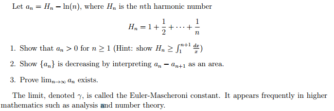 Solved Let An B Hn Ln N Where Hn Is The Nth Harmonic Chegg