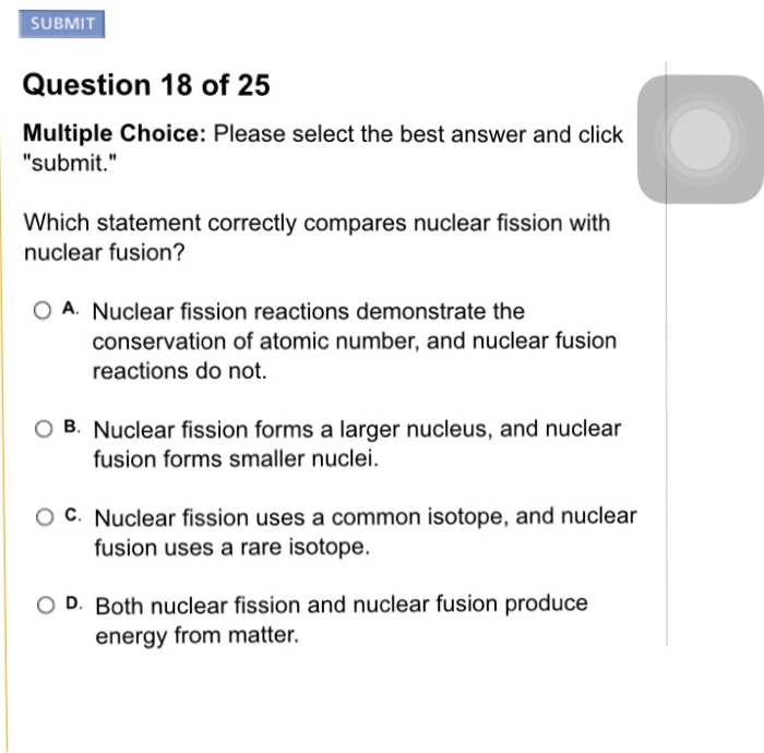 Compare and contrast nuclear fission and nuclear fusion