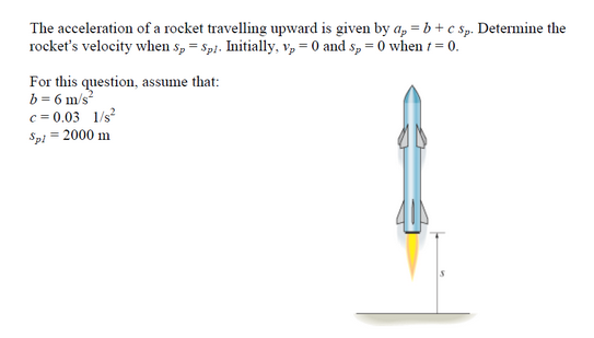 Solved The Acceleration Of A Rocket Travelling Upward Is Chegg