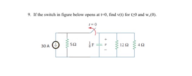 Solved If The Switch In Figure Below Opens At T 0 Find V T Chegg