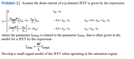 Solved Problem 11 Assume The Drain Current Of A P Channel Chegg