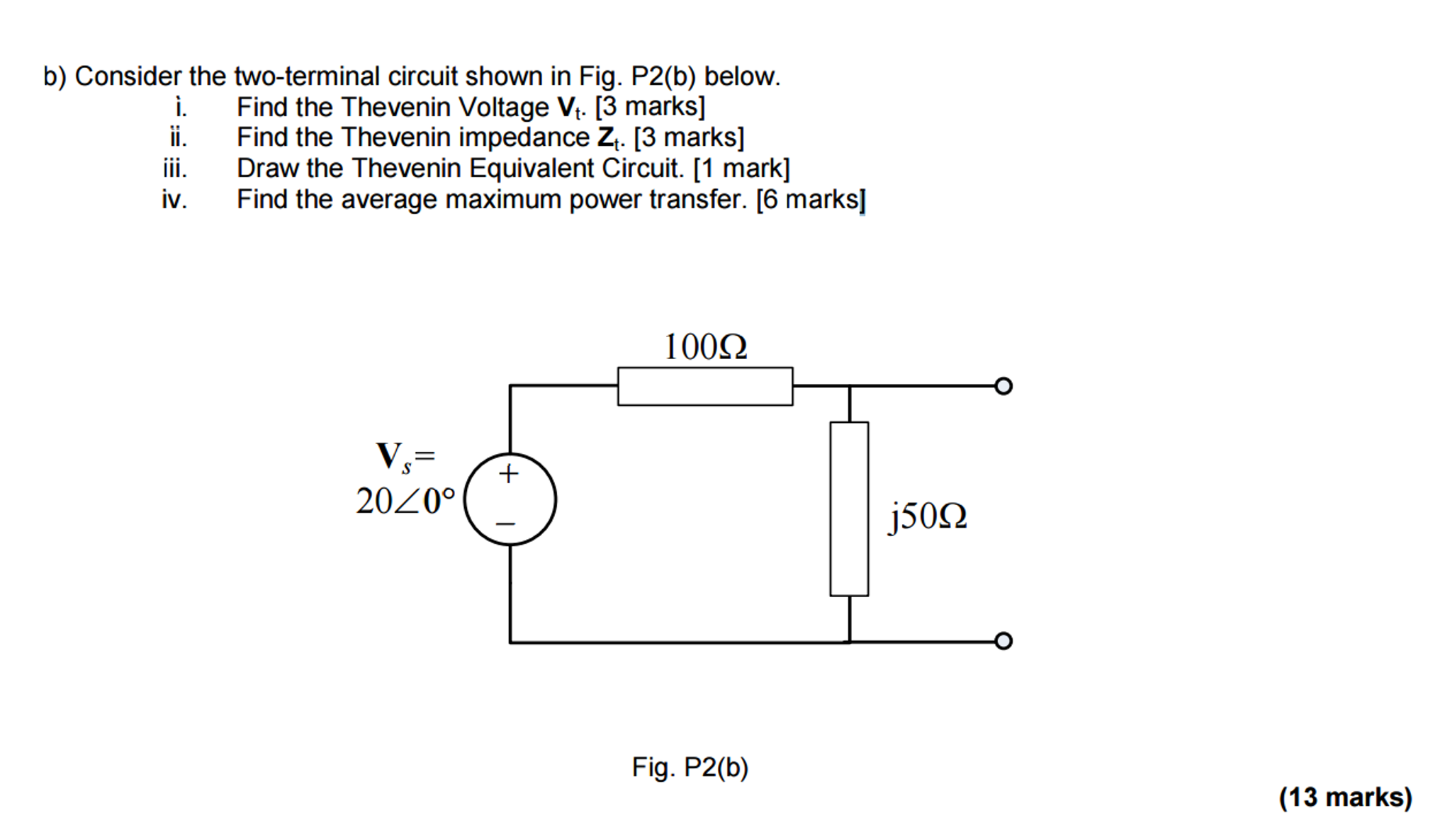 Solved Consider The Two Terminal Circuit Shown In Fig P2 B Chegg