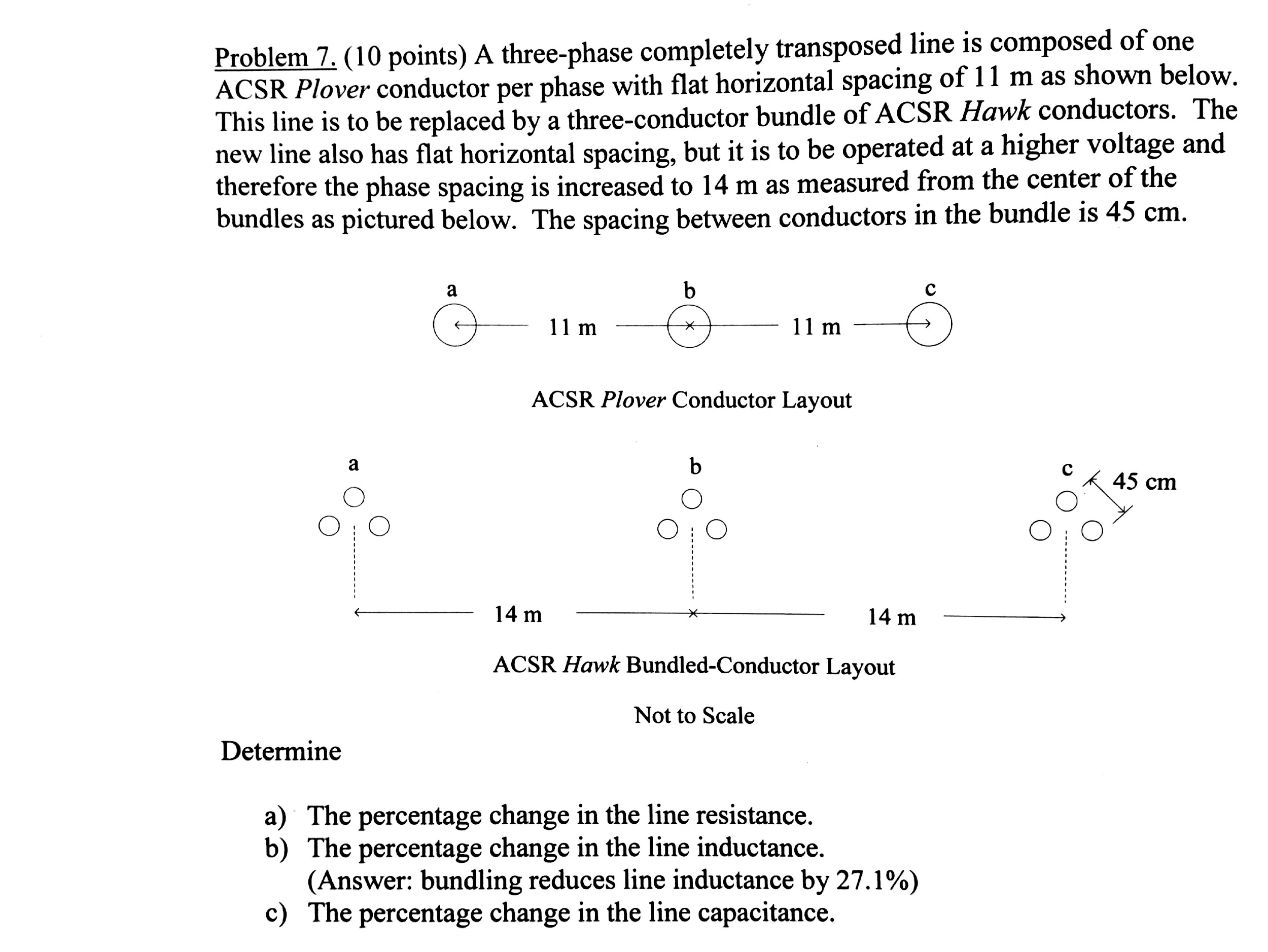 Solved A Three Phase Completely Transposed Line Is Composed Chegg