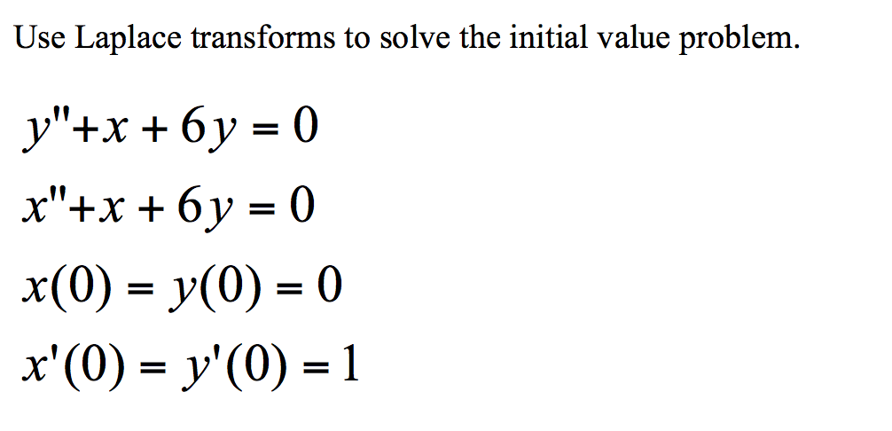 Solved Use Laplace Transforms To Solve The Initial Value Chegg