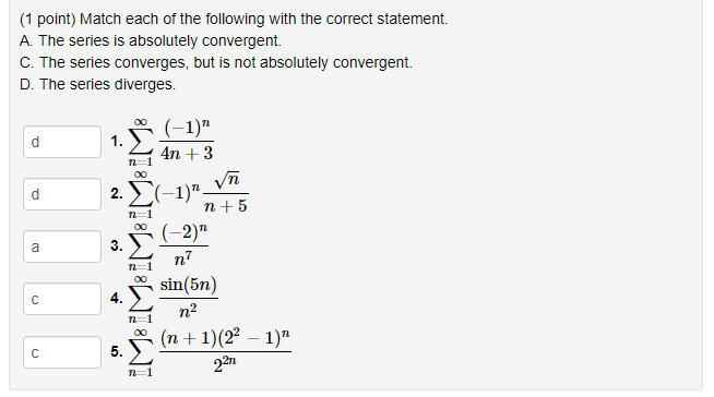 Solved Point Match Each Of The Following With The Chegg