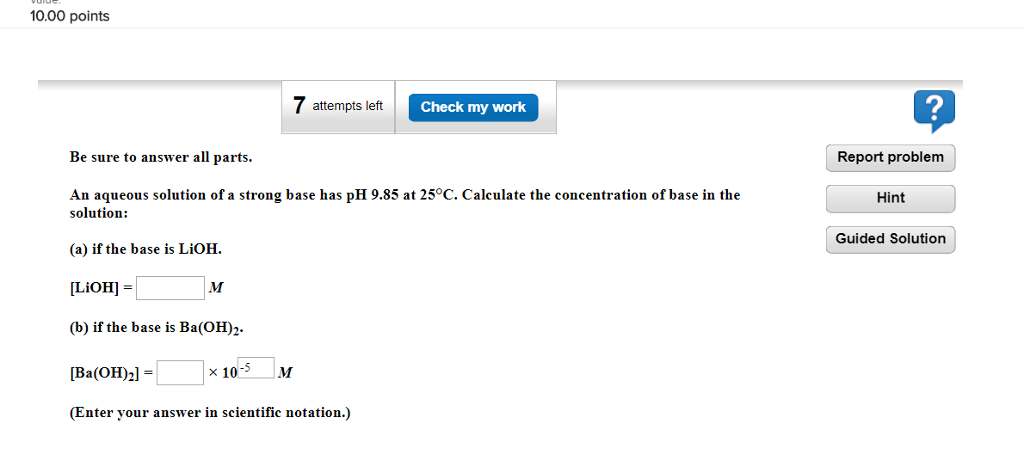 Solved Points Attempts Left Check My Work Be Sure Chegg