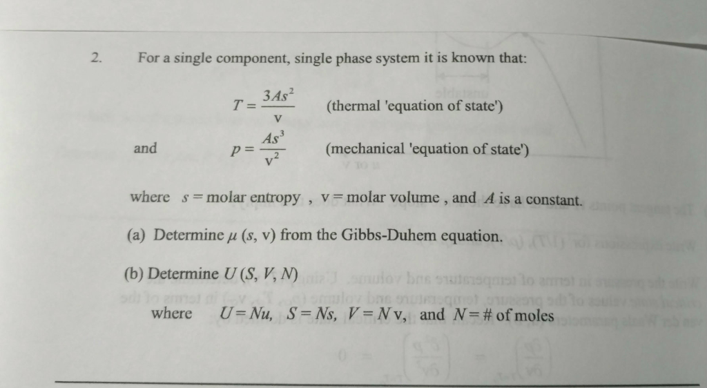 Solved For A Single Component Single Phase System It Is Chegg