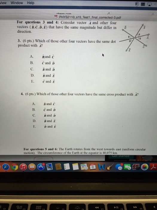 Solved Consider Vector A And Other Four Vectors That Have Chegg