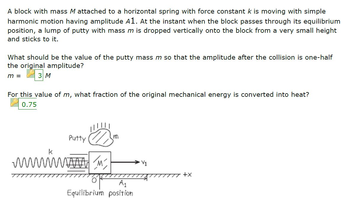 Solved A Block With Mass M Attached To A Horizontal Spring Chegg