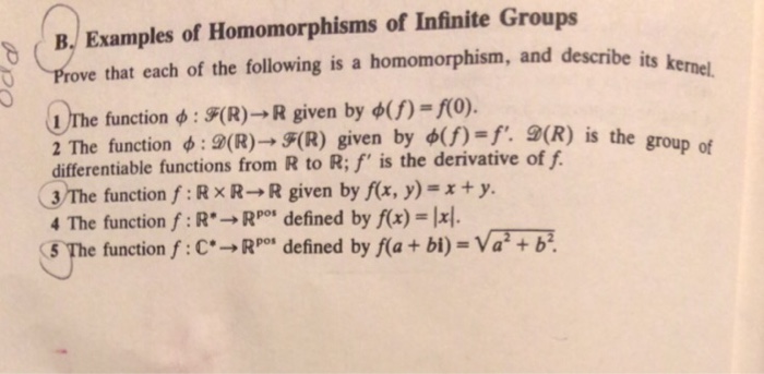 Solved Prove That Each Of The Following Is A Homomorphism Chegg