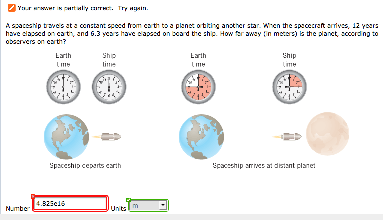 Solved A Spaceship Travels At A Constant Speed From Earth To Chegg