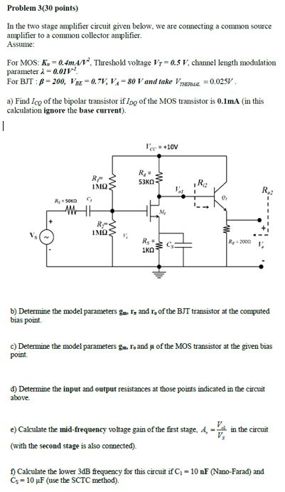 Solved Problem Points In The Two Stage Amplifier Chegg