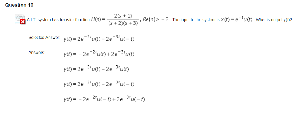 Solved A LTI System Has Transfer Function H S Chegg