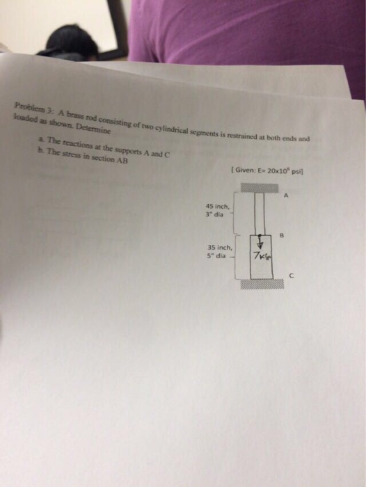 Solved Problem A Brass Rod Consisting Of Two Cylindrical Chegg