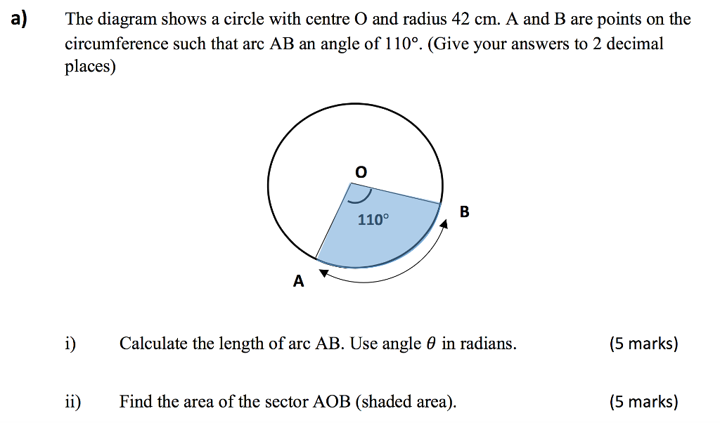 Solved A The Diagram Shows A Circle With Centre O And Chegg