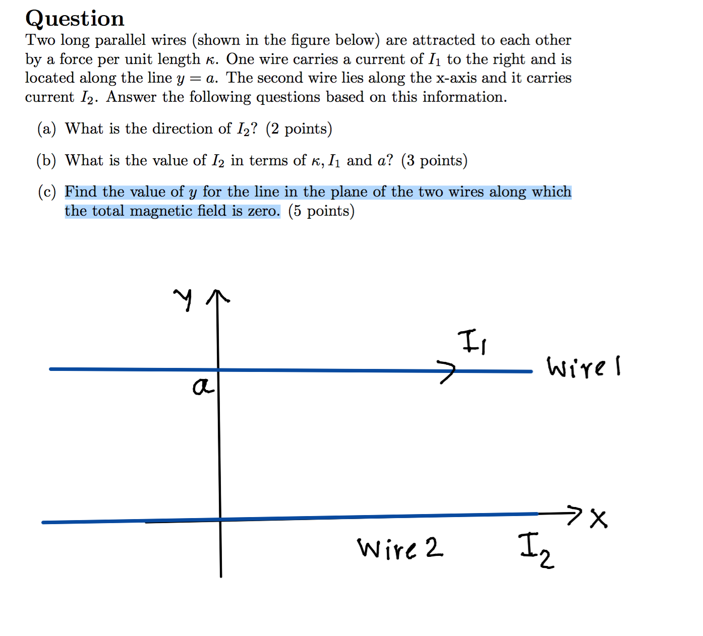 Solved Two Long Parallel Wires Shown In The Figure Below Chegg