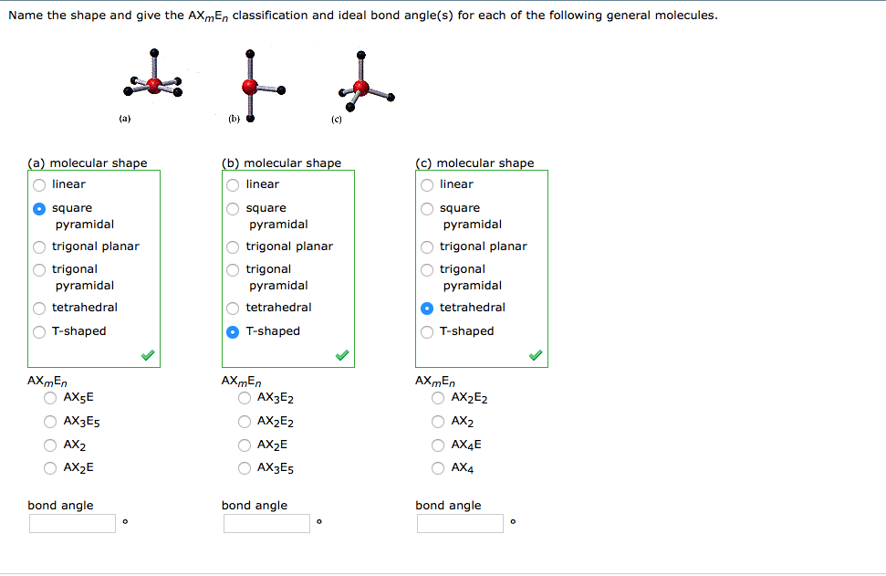 Solved Name The Shape And Give The AX ME N Classification Chegg