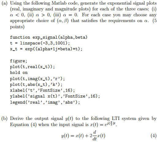 Solved A Using The Following Matlab Code Generate The Chegg