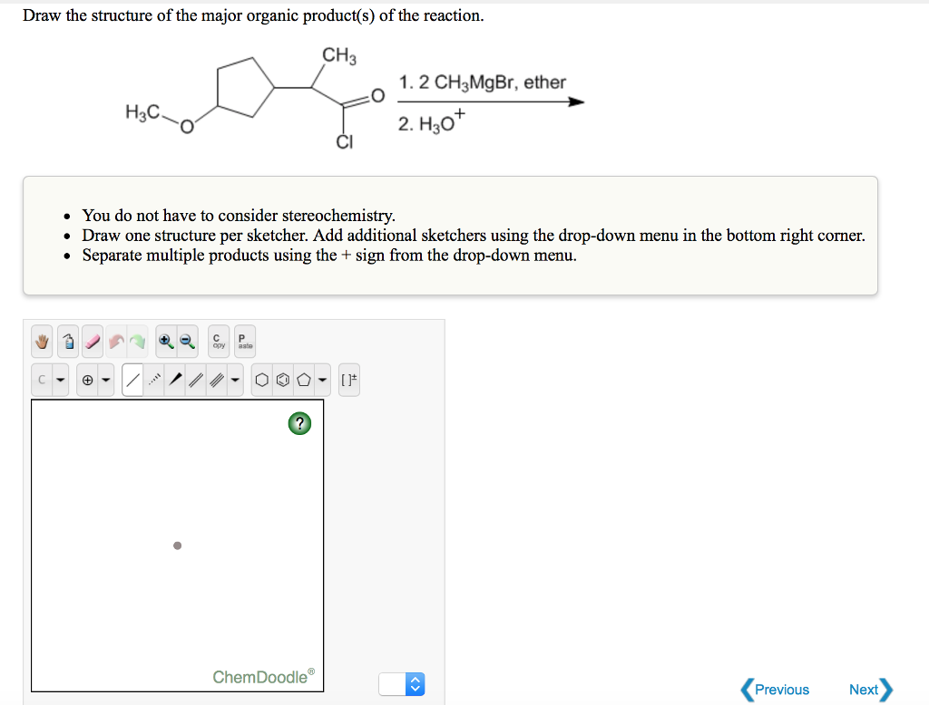 Solved Draw The Structure Of The Major Organic Product S Of Chegg