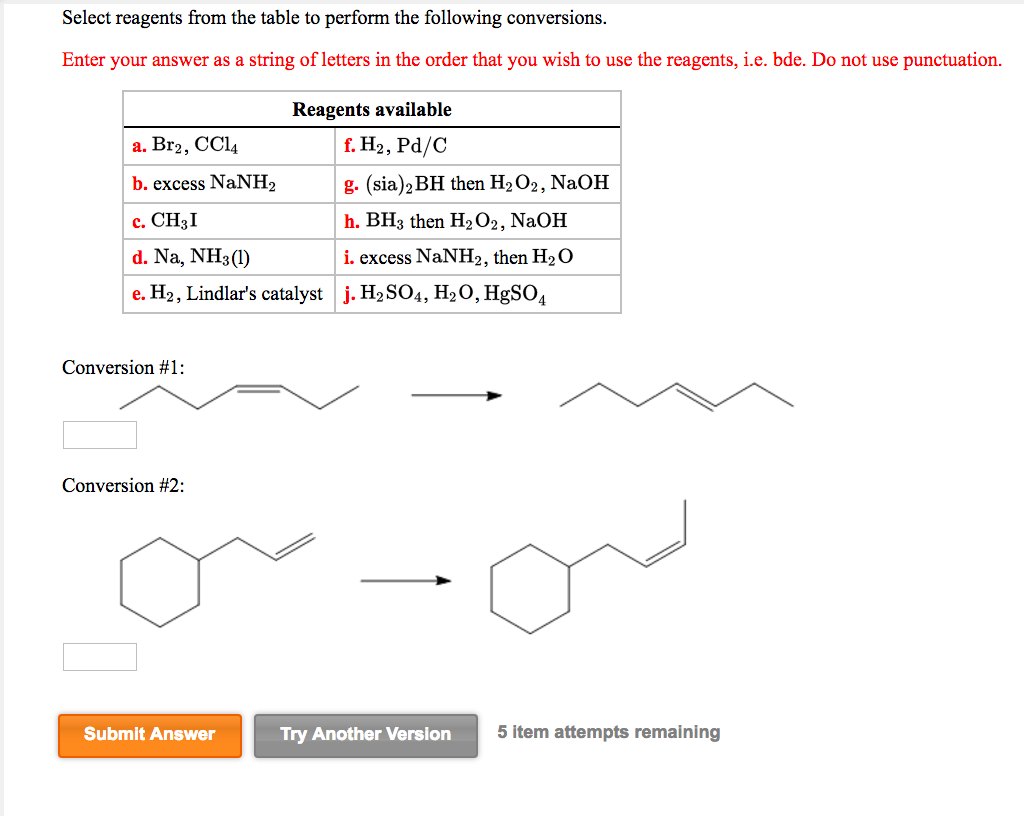 Solved Select Reagents From The Table To Perform The Chegg