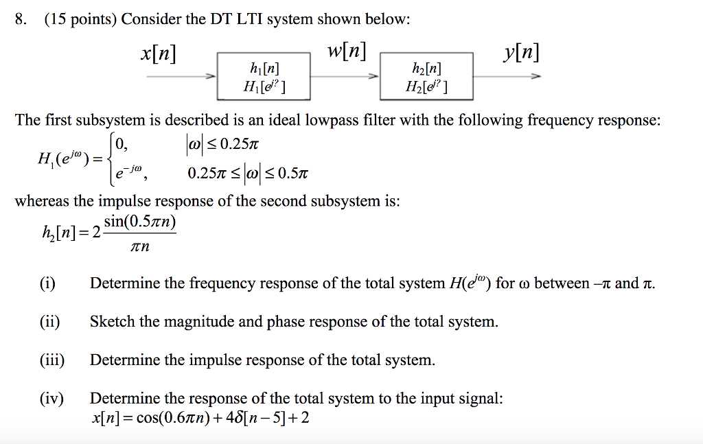 Solved Points Consider The Dt Lti System Shown Chegg