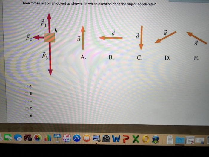 Solved Three Forces Act On An Object As Shown In Which Chegg