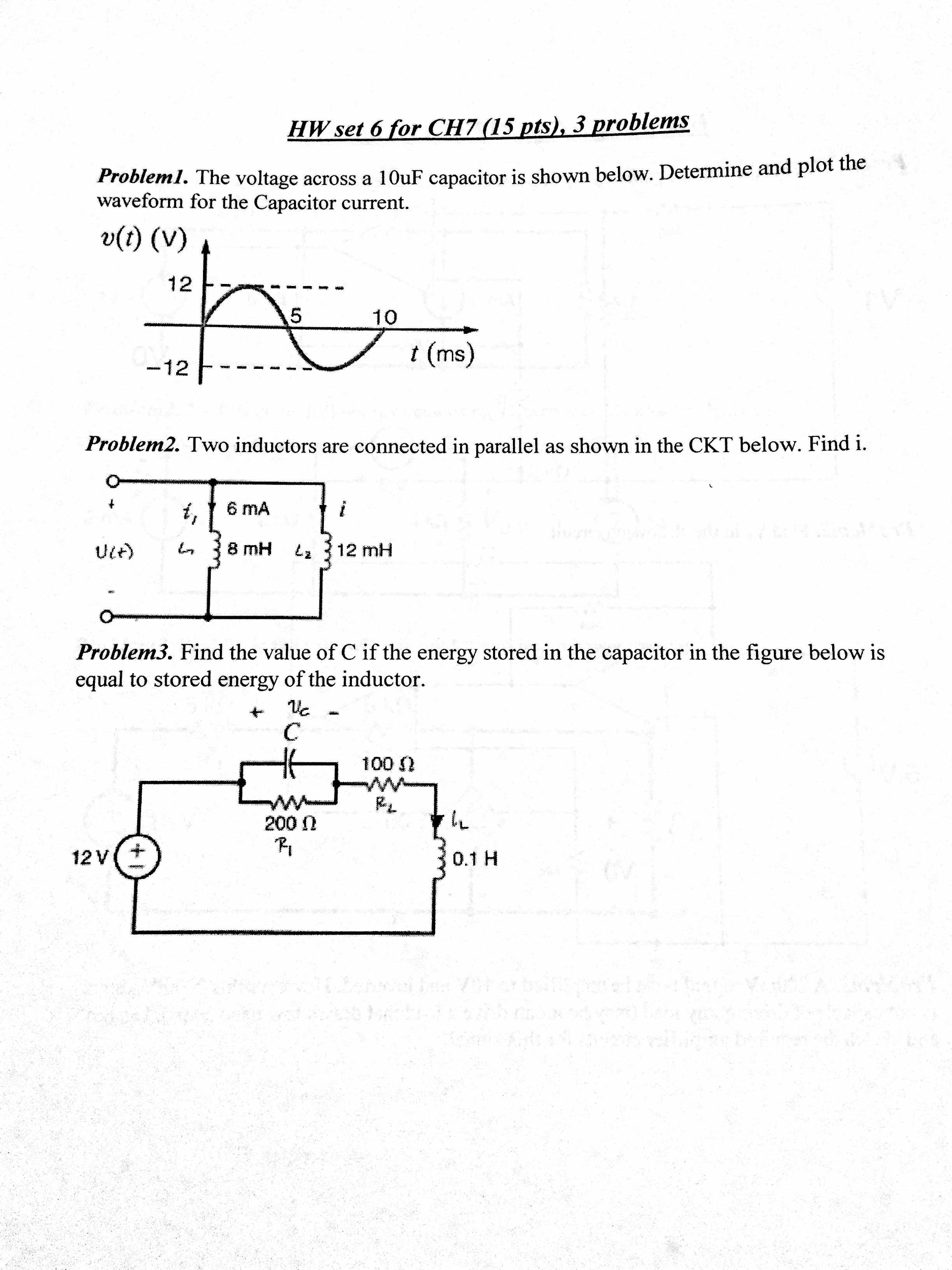 Solved The Voltage Across A 10 UF Capacitor Is Shown Below Chegg