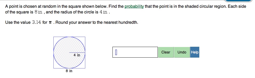 Solved A Point Is Chosen At Random In The Square Shown Chegg