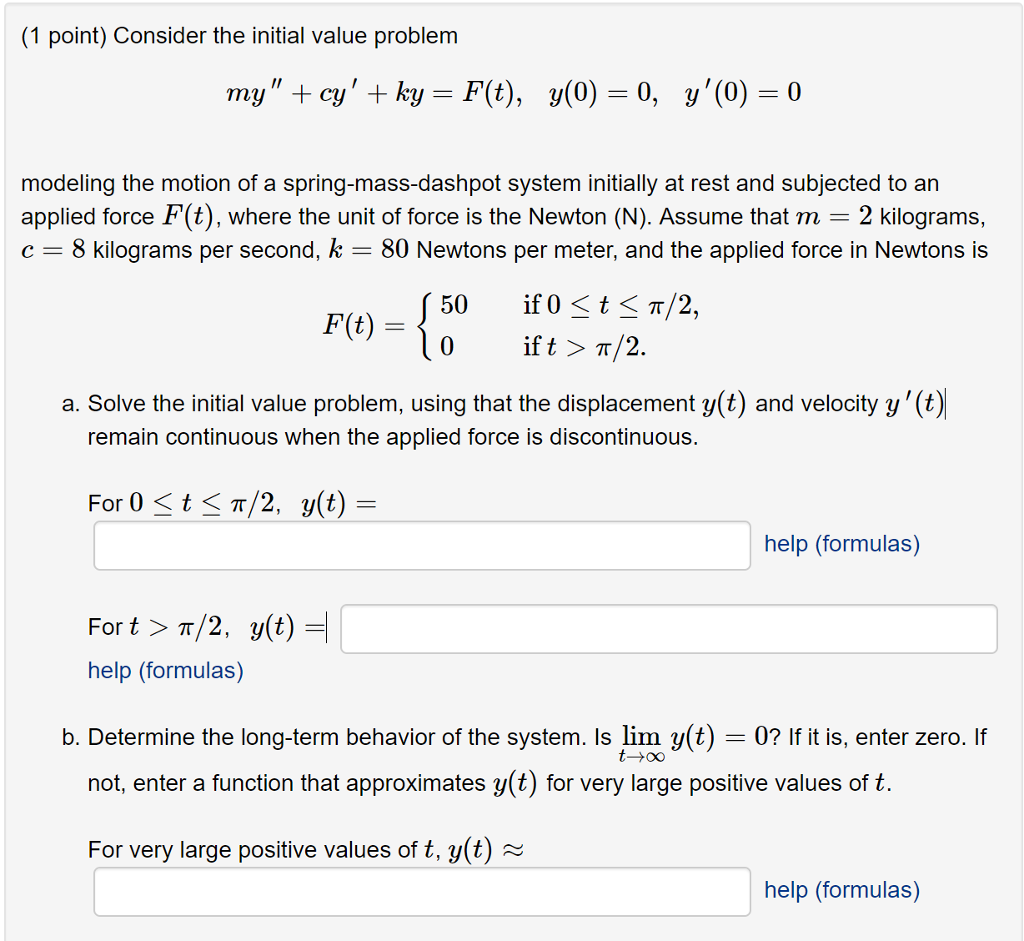 Solved Point Consider The Initial Value Problem My Cy Chegg