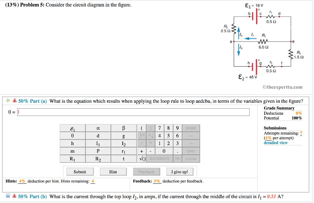 Solved 13 Problem 5 Consider The Circuit Diagram In The Chegg