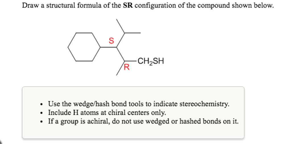 Solved Draw A Structural Formula Of The Sr Configuration Of Chegg