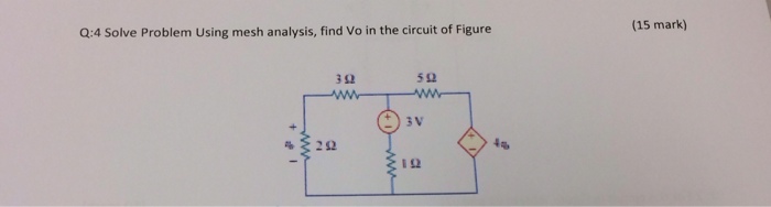 Solved Solve Problem Using Mesh Analysis Find Vo In The Chegg