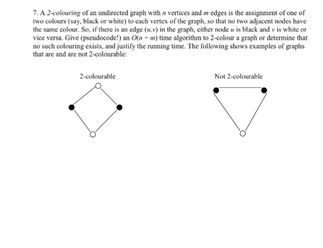 Solved A 2 Colouring Of An Undirected Graph With N Vertices Chegg