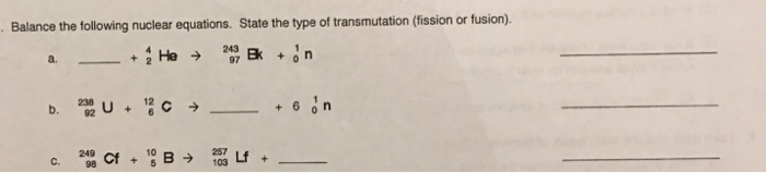 Balance Nuclear Equations Calculator