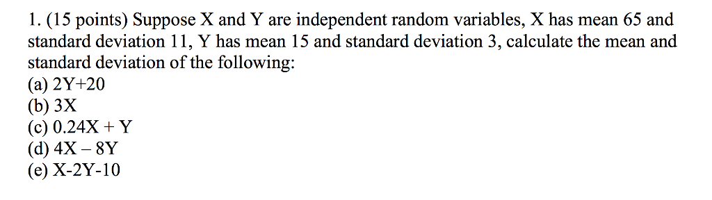 Solved Points Suppose X And Y Are Independent Random Chegg