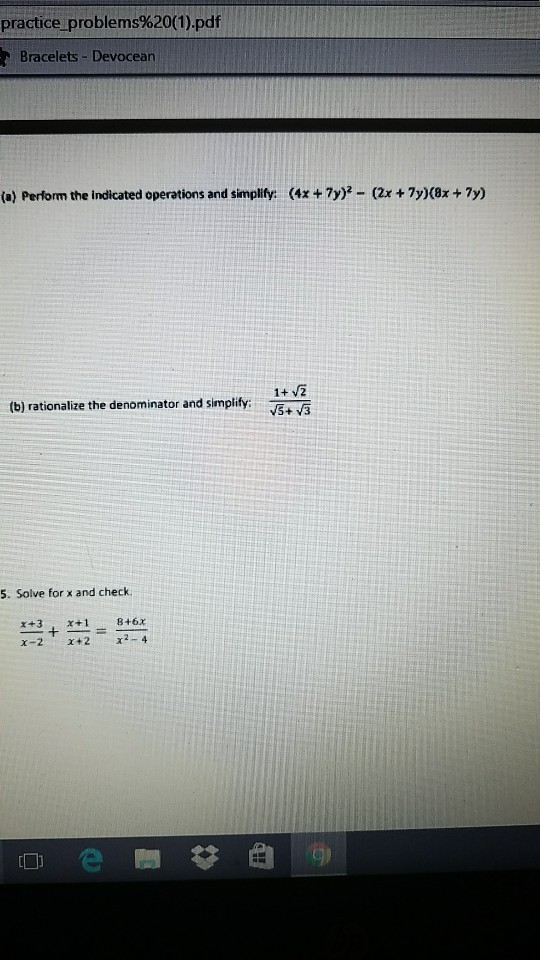 Solved A Perform The Indicated Operations And Simplify Chegg