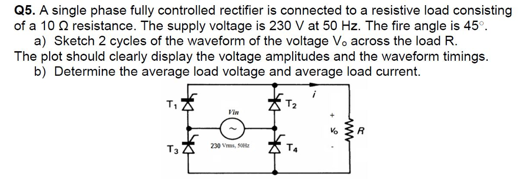 Solved A Single Phase Fully Controlled Rectifier Is Chegg