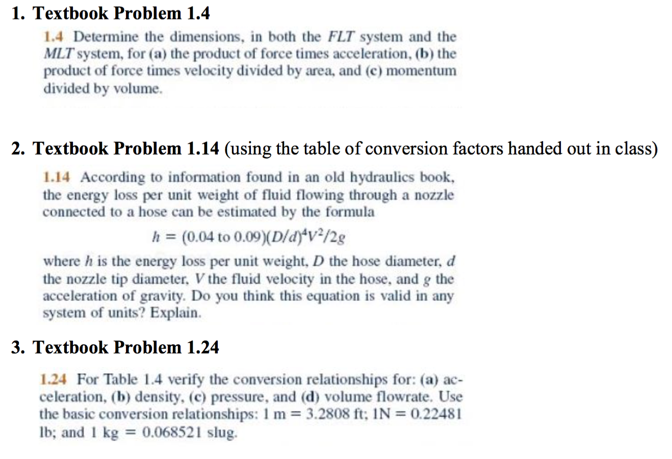 Solved Determine The Dimensions In Both The FLT System And Chegg