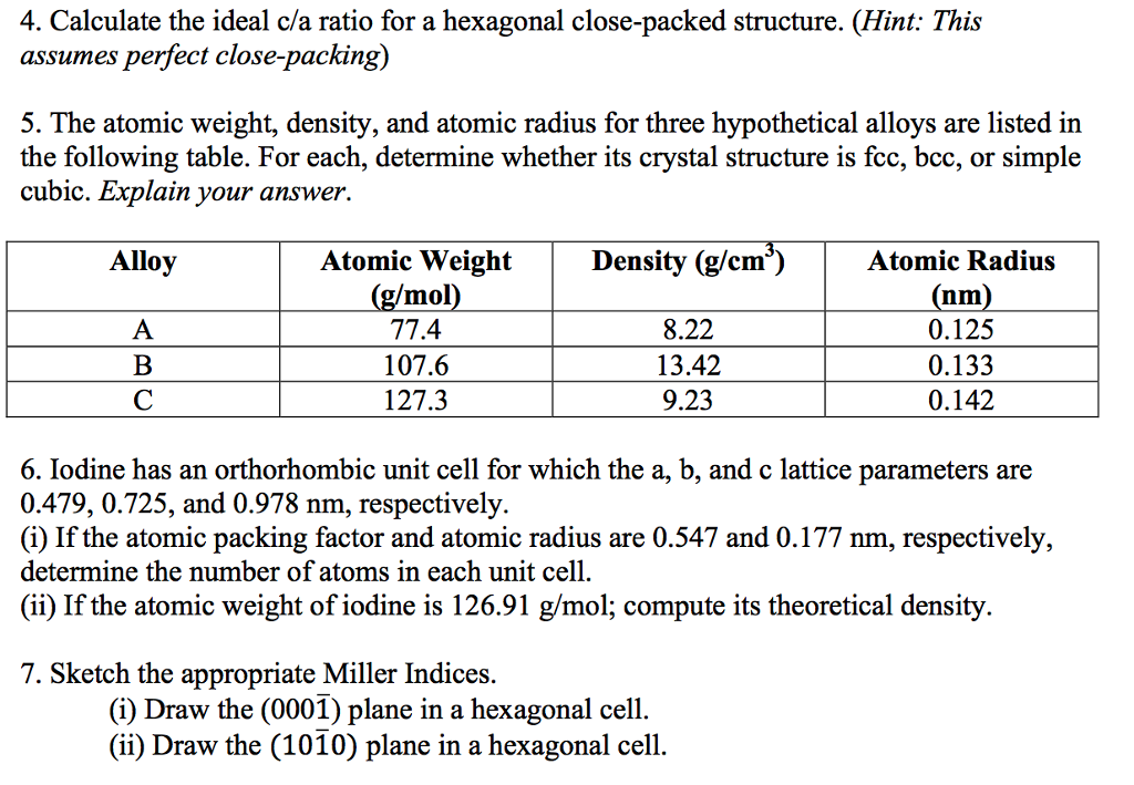 solved-calculate-the-ideal-c-a-ratio-for-a-hexagonal-clos-chegg