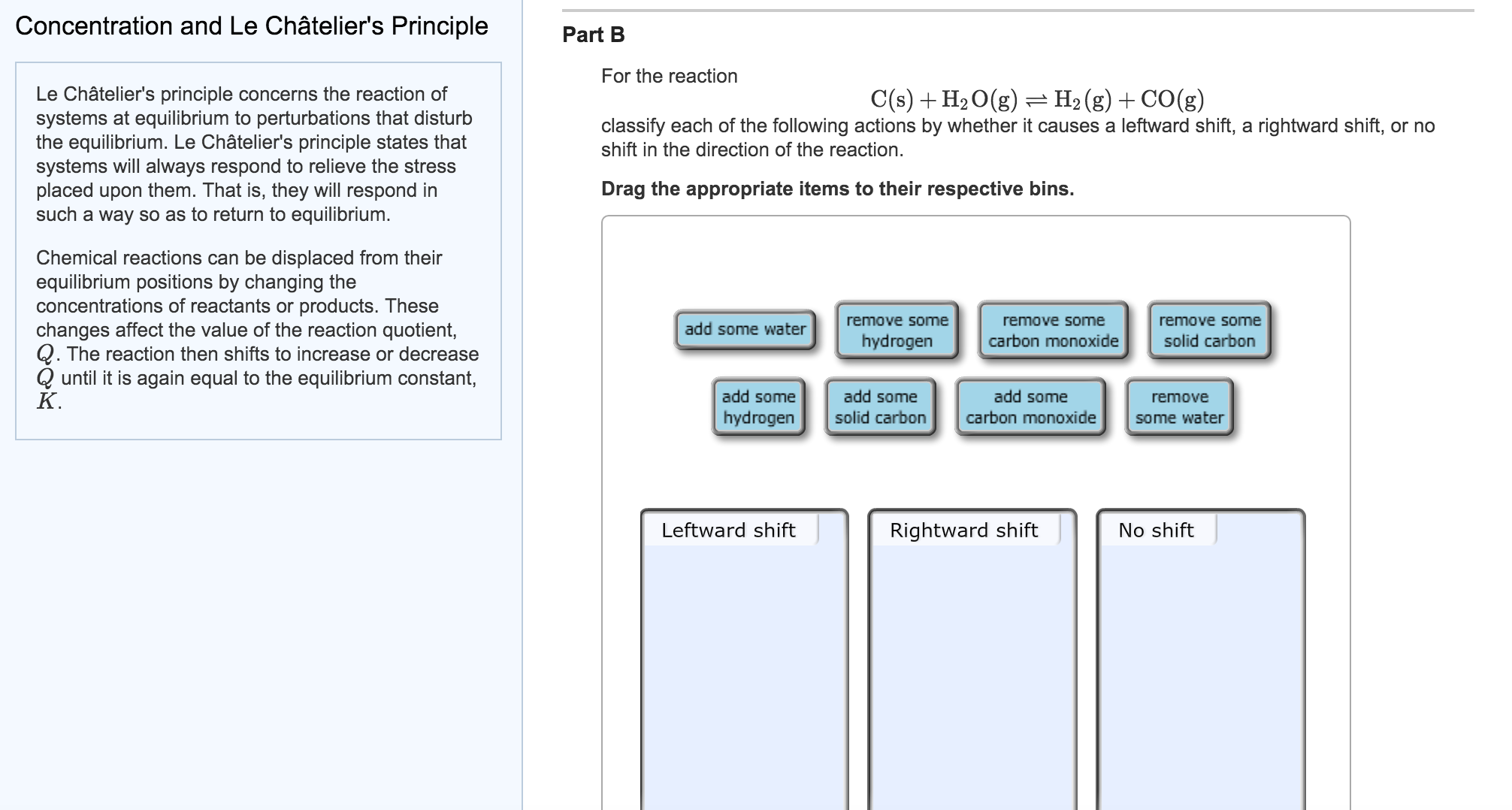 Solved: Le Chatelier s Principle Concerns The Reaction Of | Chegg.com