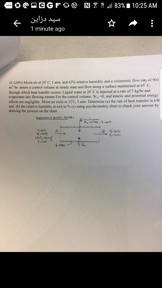 Solved Moist Air At Degree C Atm And Relative Chegg