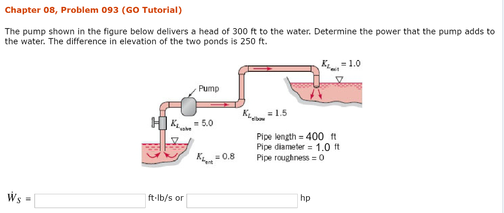 Solved Chapter 08 Problem 093 GO Tutorial The Pump Shown Chegg