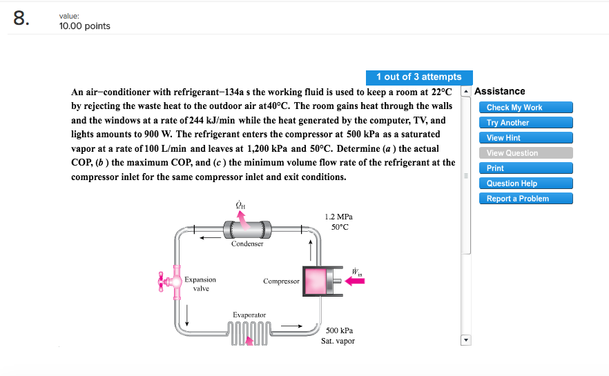 Solved An Air Conditioner With Refrigerant A S The Chegg