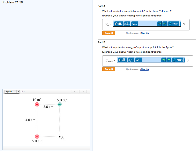 Solved What is the electric potential at point A in the | Chegg.com
