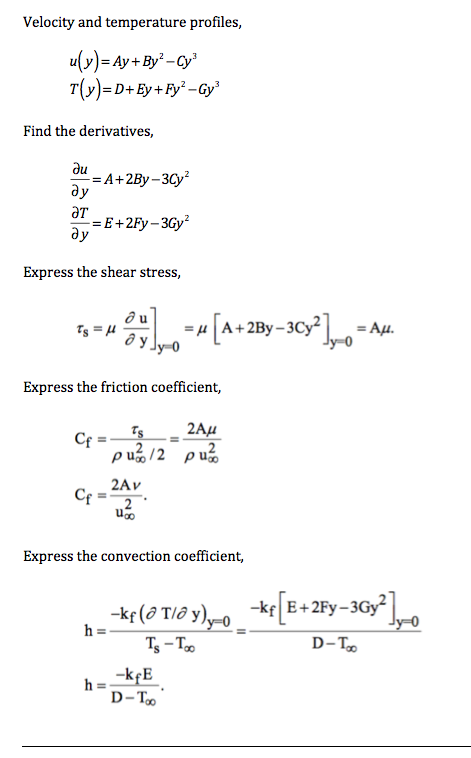 (Solved) - In flow over a surface velocity and temperature profiles are ...