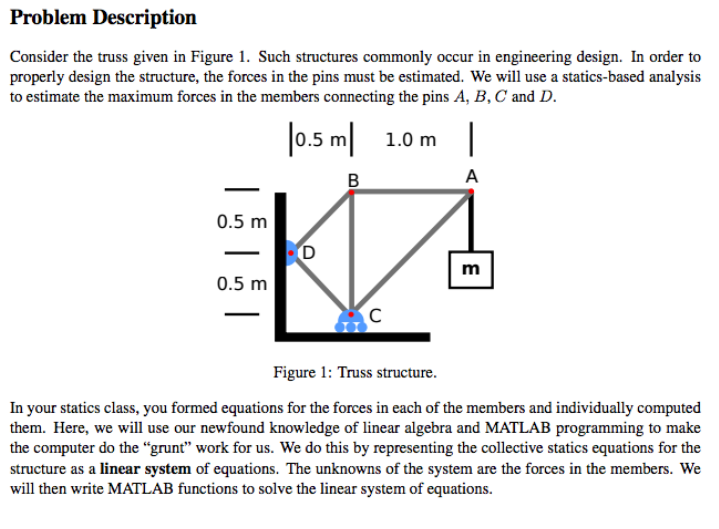 Solved Statics Problem Finding Statics Equations For Truss Chegg