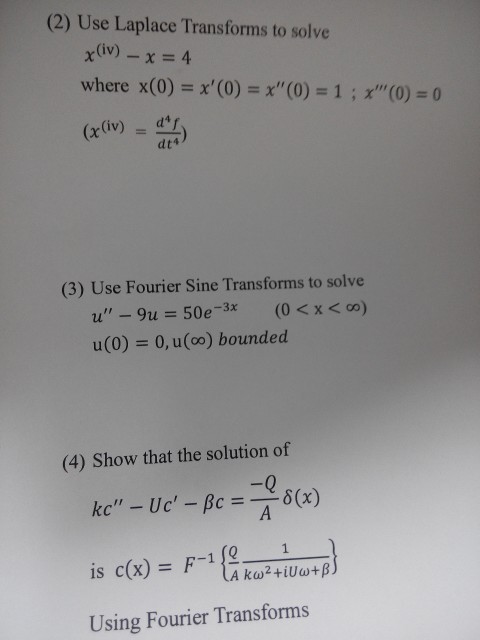 Solved Use Laplace Transforms To Solve X Iv Where Chegg